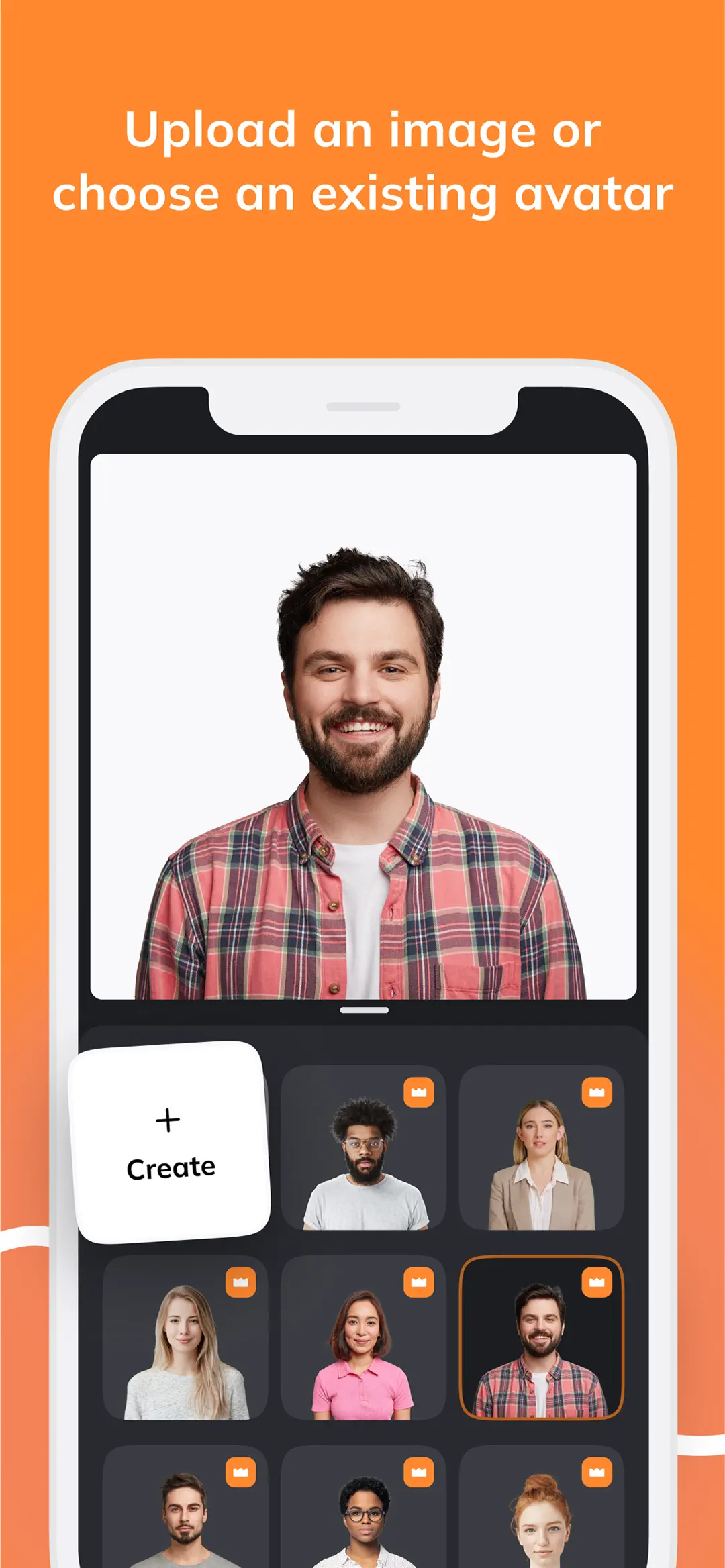D-ID: Upload an image or choose an existing avatar from the presenter library.